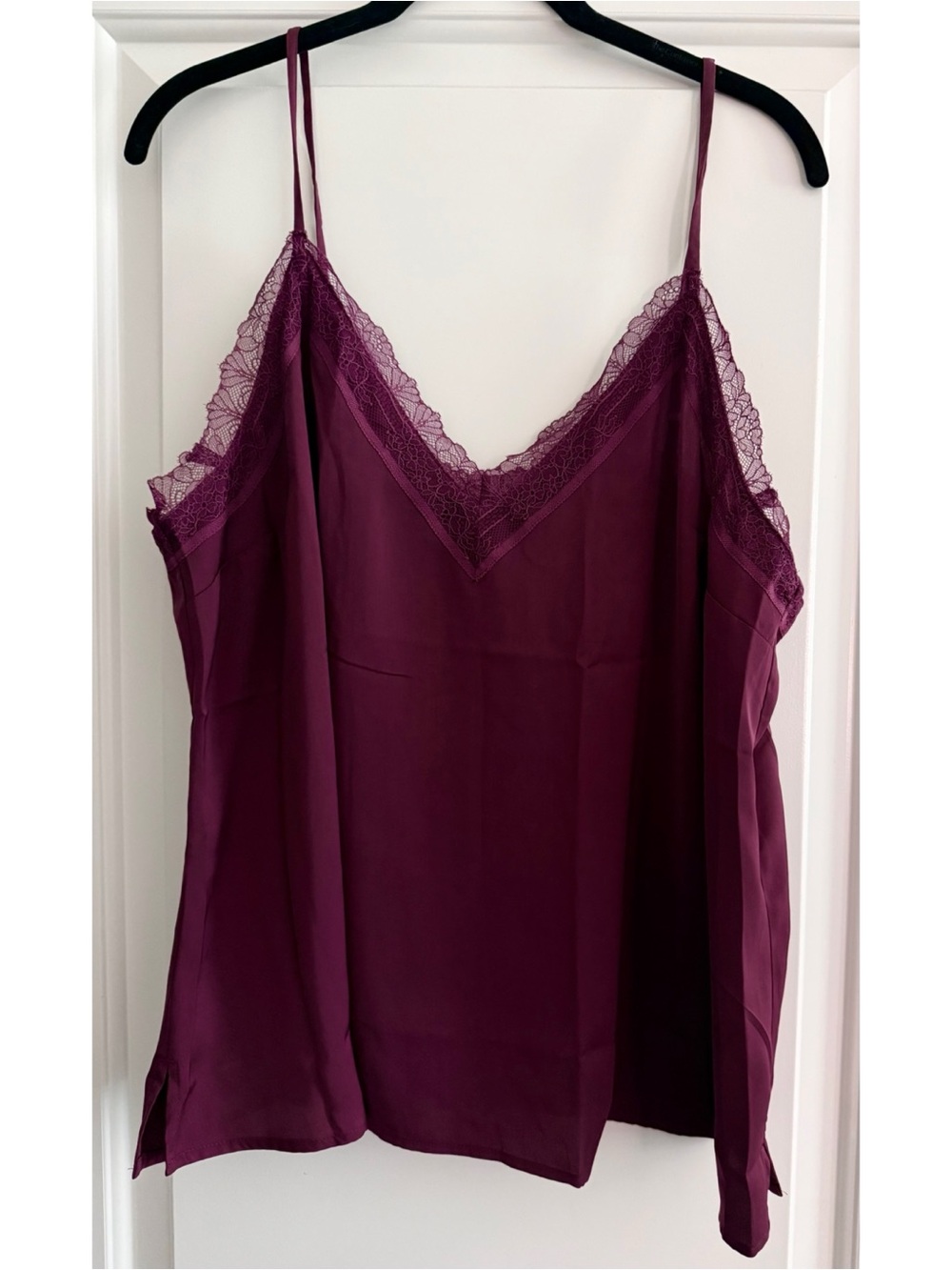 NWT Old Navy Lace-Trim Satin Cami Tank Top XL CHERRY BARK Camisole